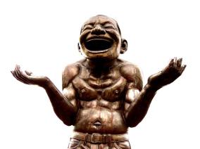 laughing statue